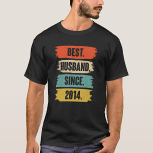 Camiseta Melhor Marido Desde 2014 Vintage 8º Aniver Casamen