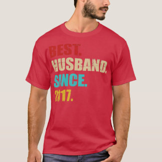 Camiseta Melhor marido desde 2017 para o aniversário de 5 c