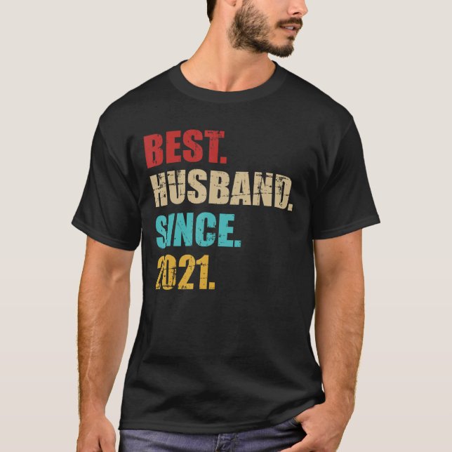 Camiseta Melhor marido desde 2021 para o 4º aniversário de  (Frente)