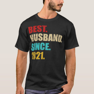 Camiseta Melhor marido desde 2021 para o aniversário de 1ru