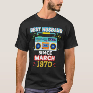 Camiseta Melhor Marido Desde Março De 1970 Cassete Vintage
