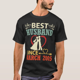 Camiseta Melhor Marido Desde Março De 2005 Casado 18 Y
