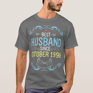 Camiseta Melhor Marido Desde Outubro De 1998 Feliz Casament