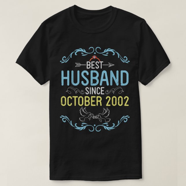 Camiseta Melhor Marido Desde Outubro De 2002 Feliz Casament (Frente do Design)