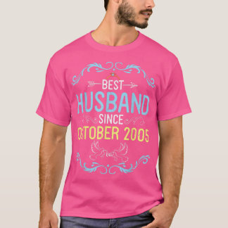 Camiseta Melhor Marido Desde Outubro De 2005 Feliz Casament
