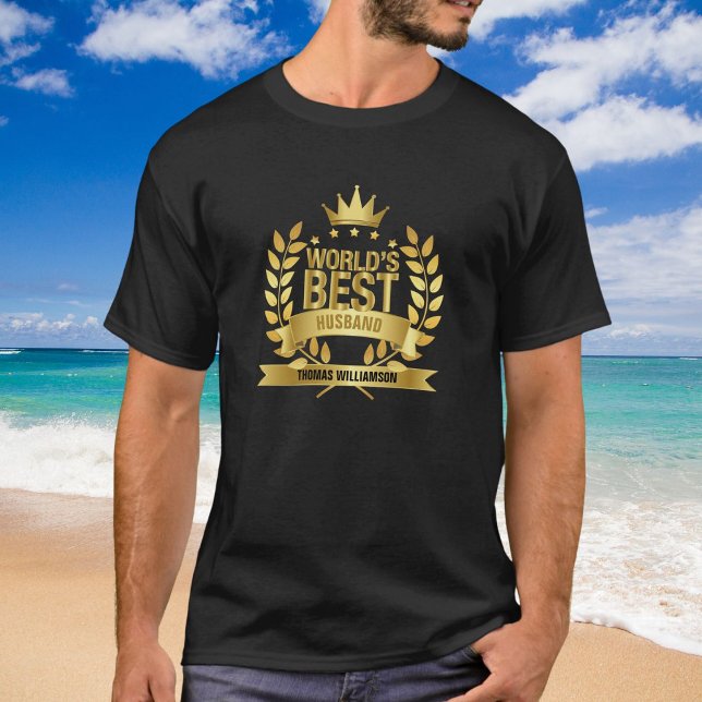 Camiseta Melhor Marido do Mundo - 5 Estrelas Douradas (World's Best Husband 5 Gold Stars T-Shirt)