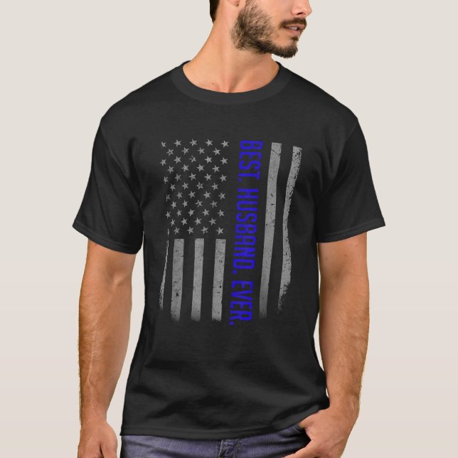 Camiseta Melhor Marido Que Bandeira Americana Presente Para (Frente)