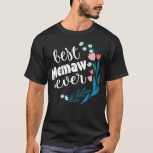Camiseta Melhor Memaw De Vovó Floral