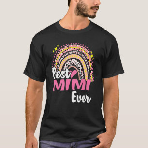 Camiseta Melhor Mimi Já Engraçado Mães-Arco-Íris Rosa Leopa