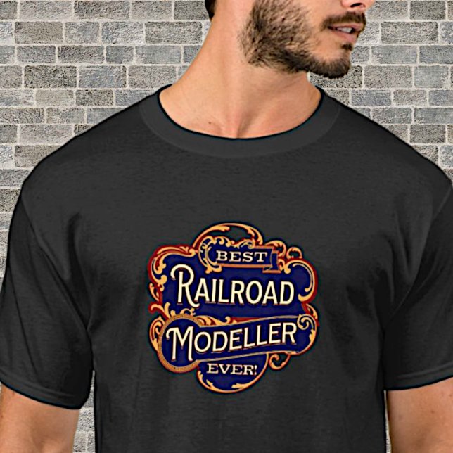 Camiseta Melhor Modelador de Estrada de Ferro Nunca em Cami (Criador carregado)