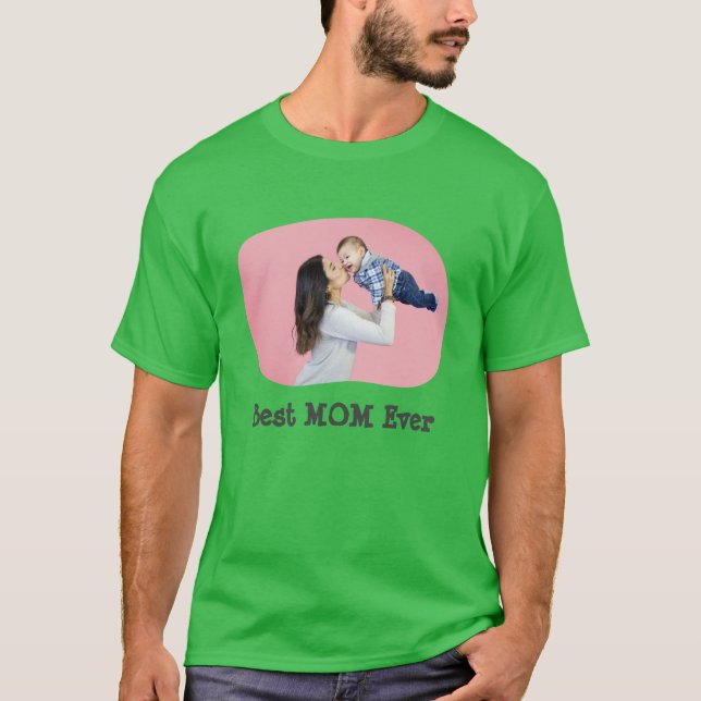 Camiseta Melhor MOM já carregou sua foto horizontal da famí (Frente)