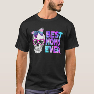 Camiseta Melhor Momo já crânio cor-de-rosa Arco Tie Galaxy