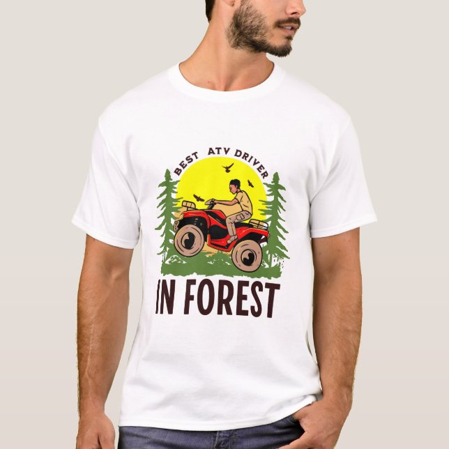 Camiseta melhor motorista de TV na floresta (Frente)