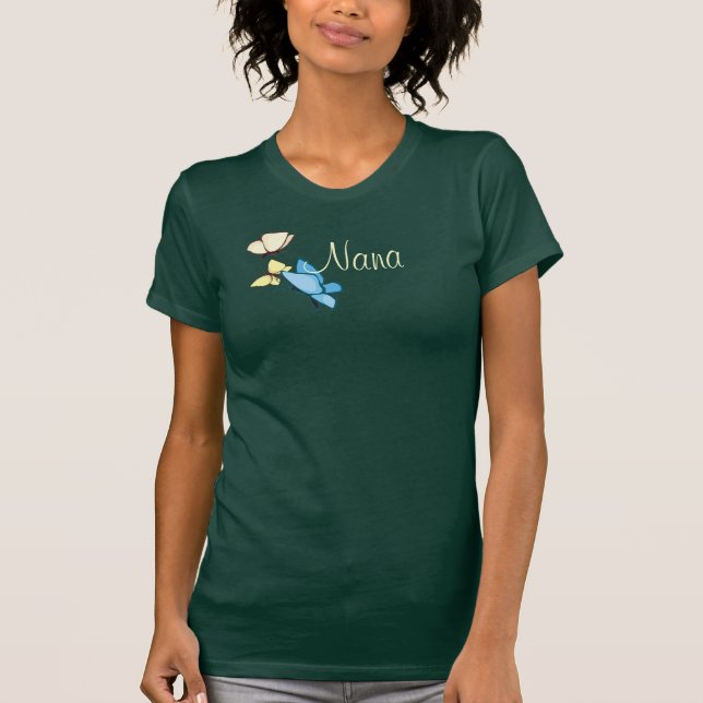 Camiseta Melhor Nana com borboletas T-Shirt (Frente)