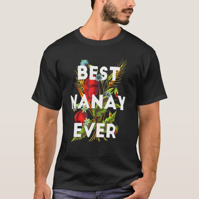 Camiseta Melhor Nanay Ever Filipino Mãe Design Floral (Frente)
