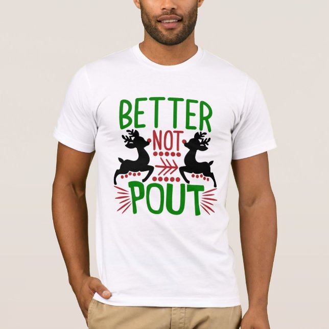 Camiseta Melhor Não Pout Reindet Natal (Frente)