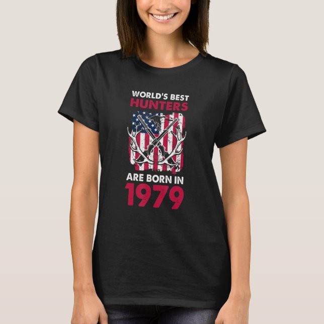 Camiseta Melhor Nascer De Caçadores Em 1979 Caçando Deer Fl (Frente)