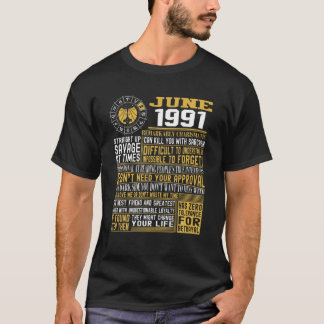 Camiseta Melhor Nascer de junho de 1991 Gemini Zodiac Chala