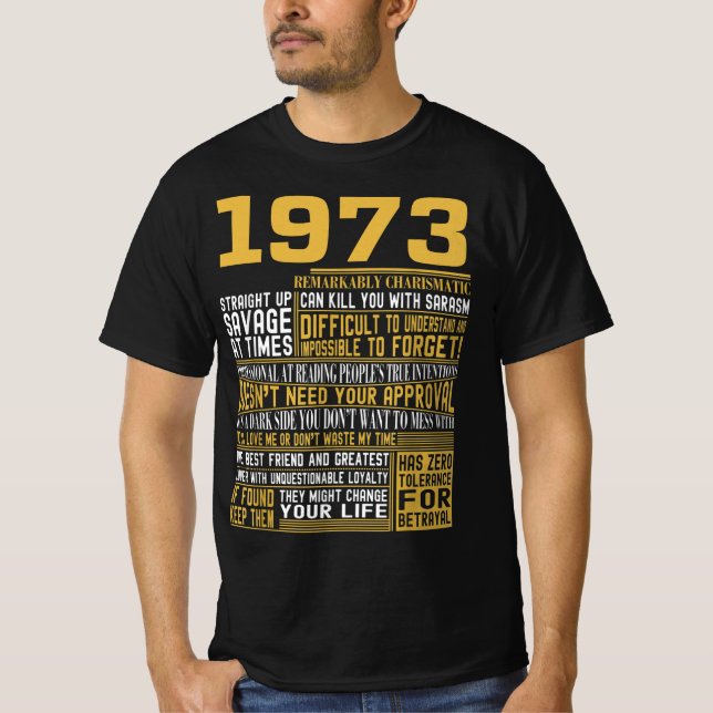Camiseta Melhor Nascer em 1973 Facts for Mens, Womens, Bday (Frente)