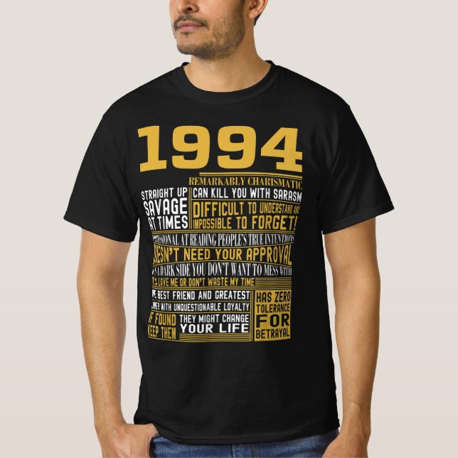 Camiseta Melhor Nascer em 1994 Facts for Mens, Womens, Bday (Frente)