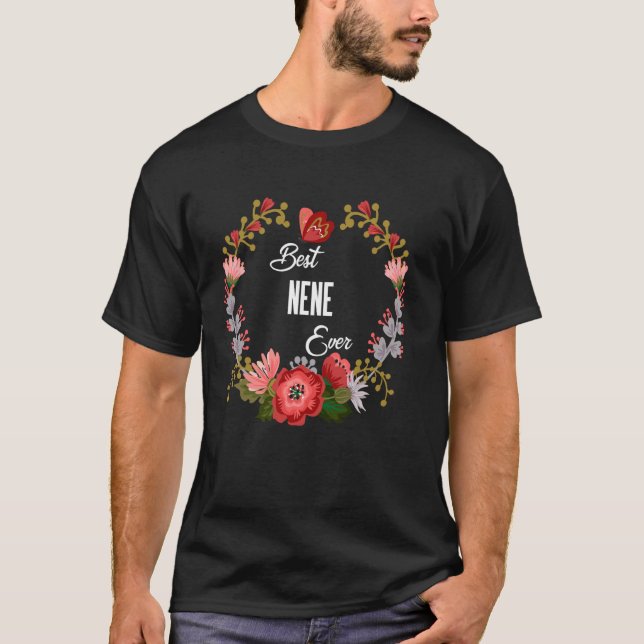 Camiseta Melhor Nene Nunca Laranja Tia De Divertimento Flor (Frente)