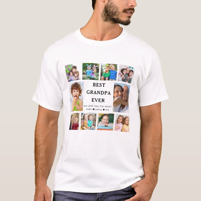Camiseta Melhor Netos Do Vovô 10 Colagem De Fotos (Frente)