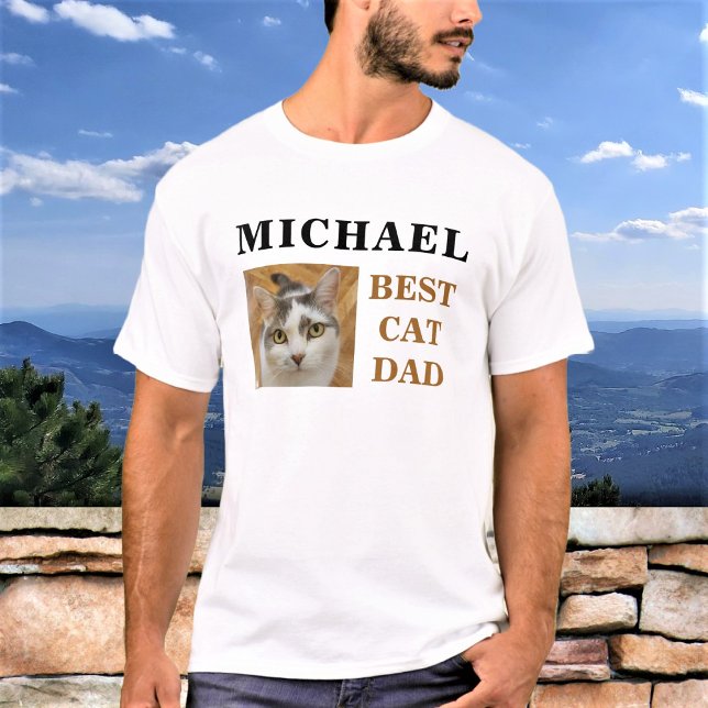 Camiseta Melhor Nome Personalizado de Fotografia do Pai Cat (Criador carregado)
