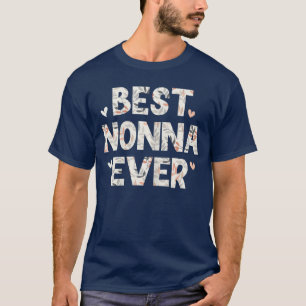 Camiseta Melhor Nonna de Todos os Tempos Floral Família Amo