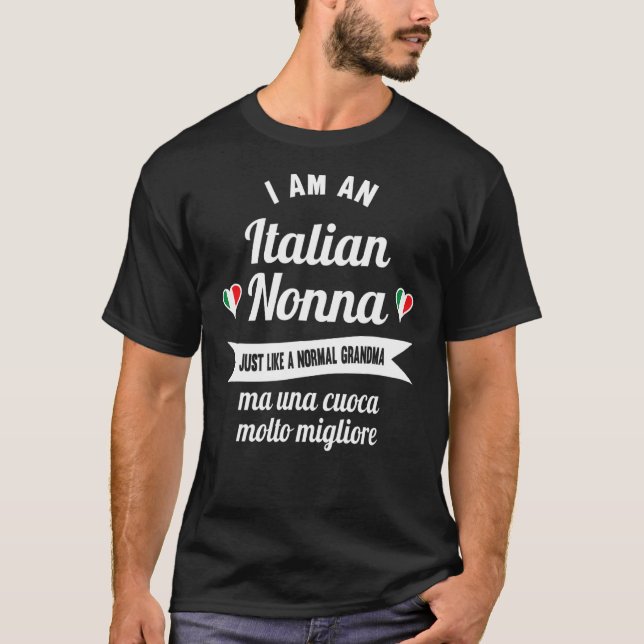 Camiseta Melhor Nonna Italiana - Avó e Excelente Italiano (Frente)