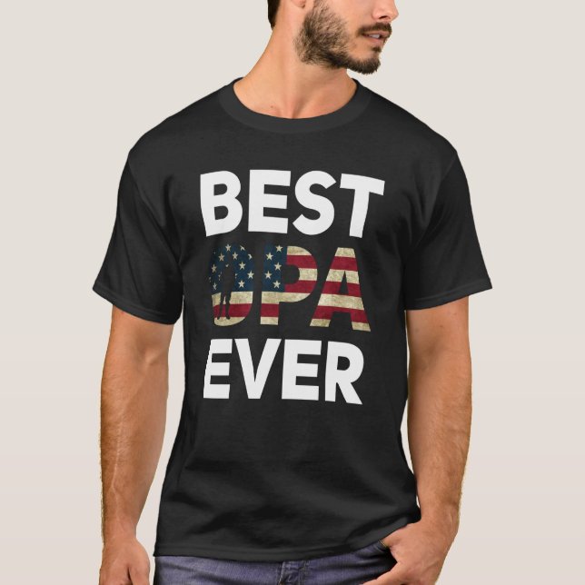 Camiseta Melhor Opa Ever American Flag Vovô Alemão (Frente)