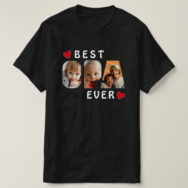 Camiseta Melhor Opa Negra 3 Fotocolagem Personalizada (Frente do Design)