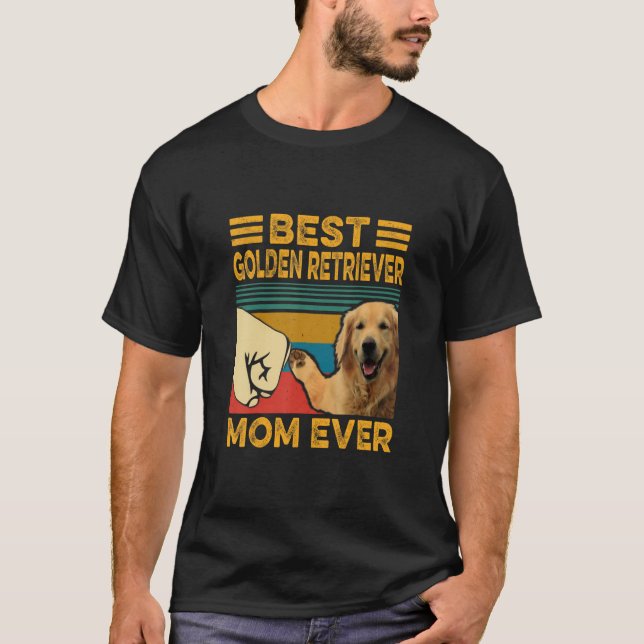 Camiseta Melhor Ouro Retriever Mãe Alguma Vez Retrorna Vint (Frente)