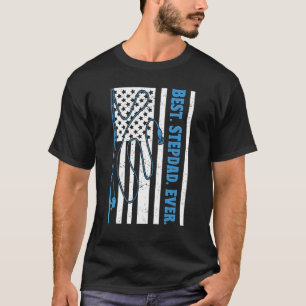 Camiseta Melhor Padrasto de Todos os Tempos de Pesca Bandei