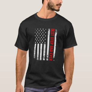 Camiseta Melhor Padrasto de Todos os Tempos Vintage Bandeir