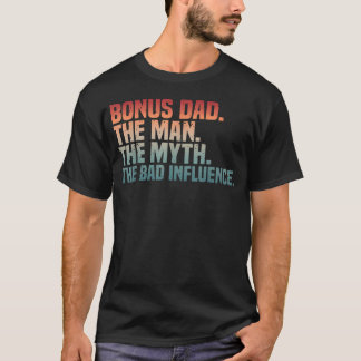 Camiseta Melhor Padrasto Homem Mito Má Influência Brincadei