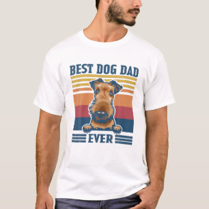 Camiseta Melhor Pai Airedale Pai de Cachorro Engraçado