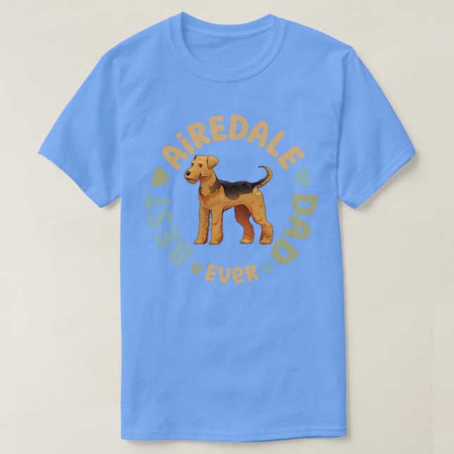 Camiseta Melhor Pai Airedale Terrier Nunca (Frente do Design)