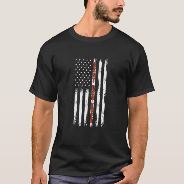 Camiseta Melhor Pai Alguma Vez Patriótica Grunge American F (Frente)
