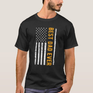 Camiseta Melhor Pai Americano Bandeira Vintage Para Fa