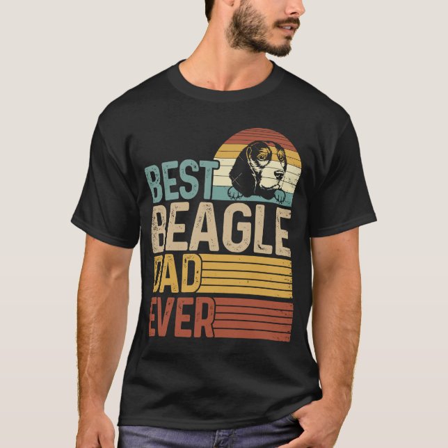 Camiseta Melhor Pai Beagle - Dia de os pais Retrorista Nunc (Frente)