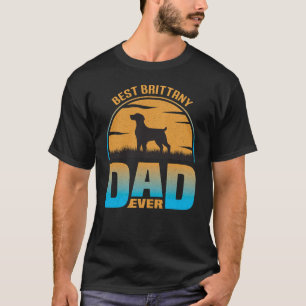 Camiseta Melhor Pai Brittany Nunca Vintage - Pai De Cachorr