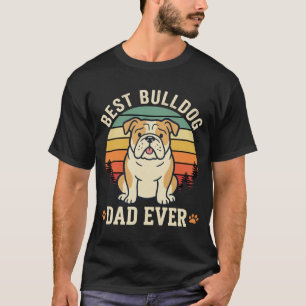 Camiseta Melhor Pai Bulldog de Todos os Tempos Vetor Retro