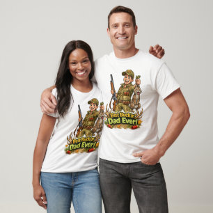 Camiseta Melhor pai caçador de todos os tempos ideia engraç