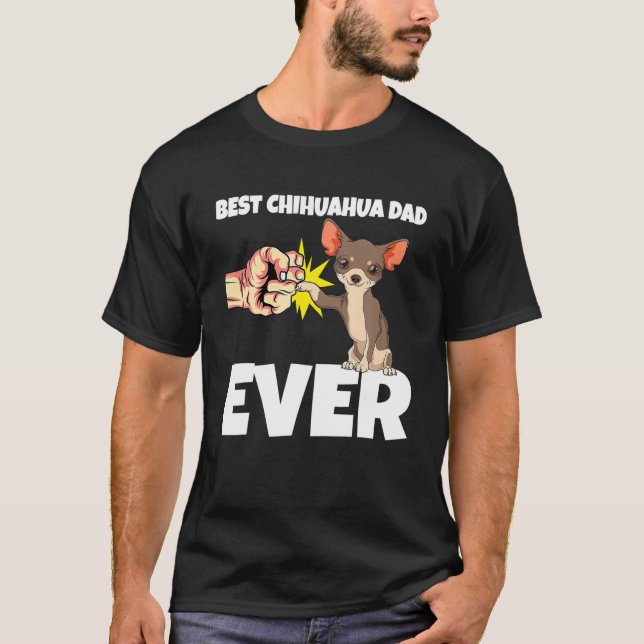 Camiseta Melhor Pai Chihuahua Cachorro Chihuahua Engraçado (Frente)