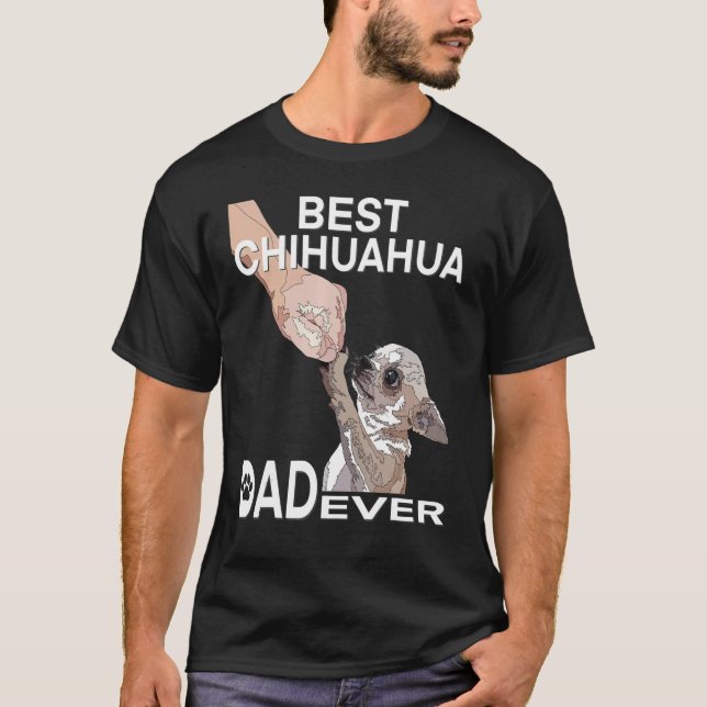 Camiseta Melhor Pai Chihuahua Pai De Chihuahua Para Homens (Frente)