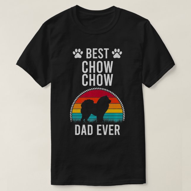 Camiseta Melhor PAI Chow Alguma Vez Cachorro Premium (Frente do Design)