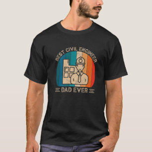 Camiseta Melhor Pai Civil De Engenheiro Nunca Retrópico Pai