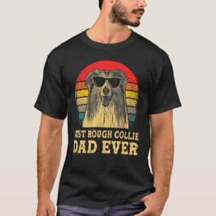 Camiseta Melhor Pai Collie Rough Alguma Vez Cachorro Retro