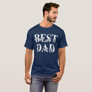 Camiseta Melhor Pai com Sinalizadores de Texto Branco