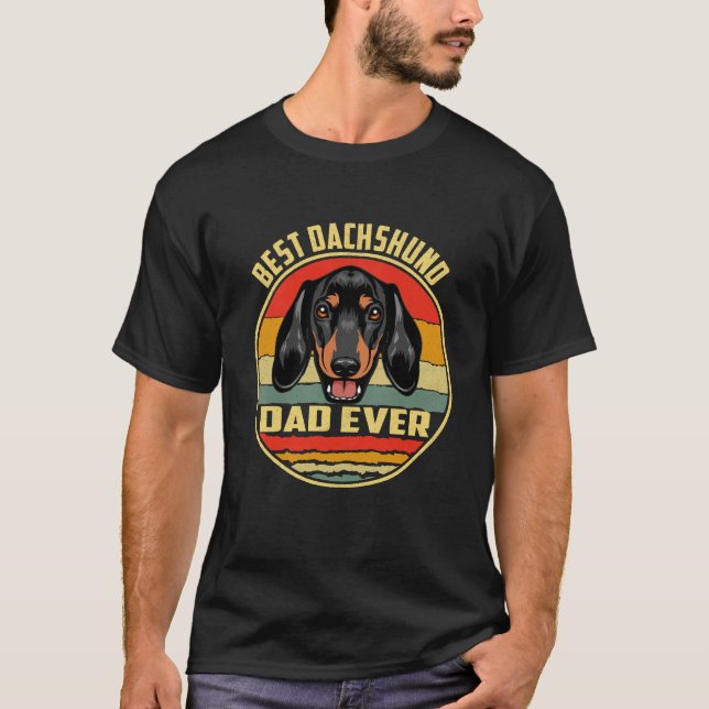 Camiseta Melhor Pai Dachshund Nunca (Frente)